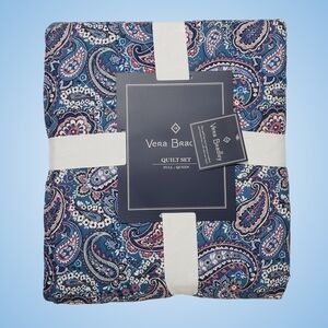 Vera Bradley Quilt Set Full/Queen Haymarket Paisley Jewel 1 Quilt/2 Shams NWT💙